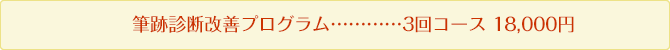 筆跡診改善プログラム
3回コース18,000円